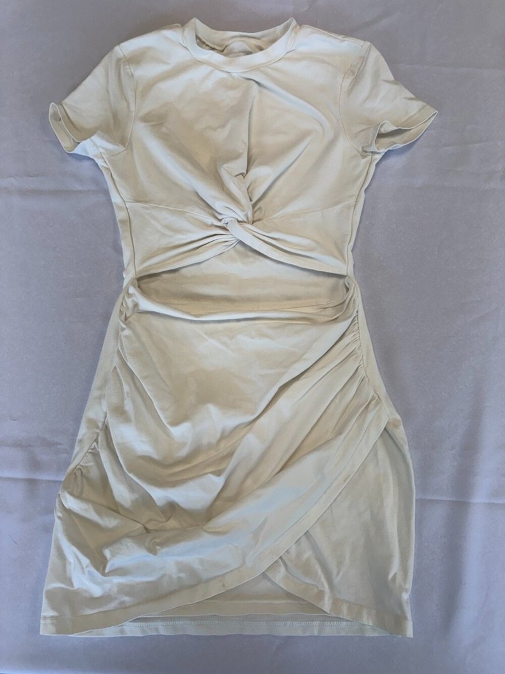 Superdown White Mini Dress Cut Out Middle Size S